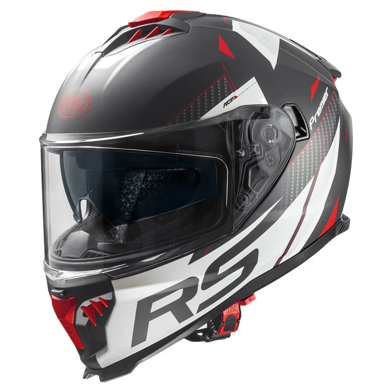Outlet โ Plastic Premier Typhoon Fr 2 Bm Helmet White Black Red โญ