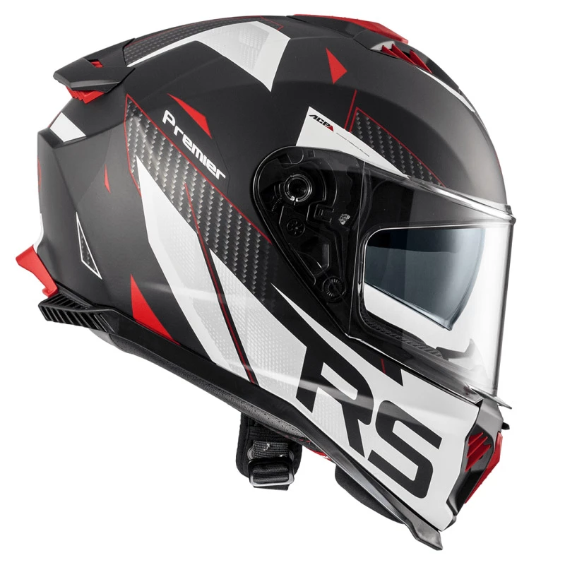 Outlet โ Plastic Premier Typhoon Fr 2 Bm Helmet White Black Red โญ - Image 2
